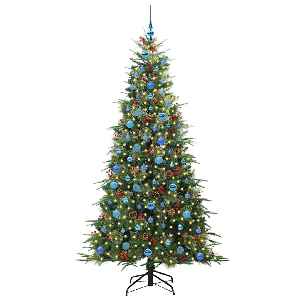 vidaXL Artificial Hinged Christmas Tree Green 210 cm PE and PVC