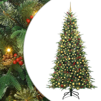 vidaXL Artificial Hinged Christmas Tree Green 240 cm PE and PVC