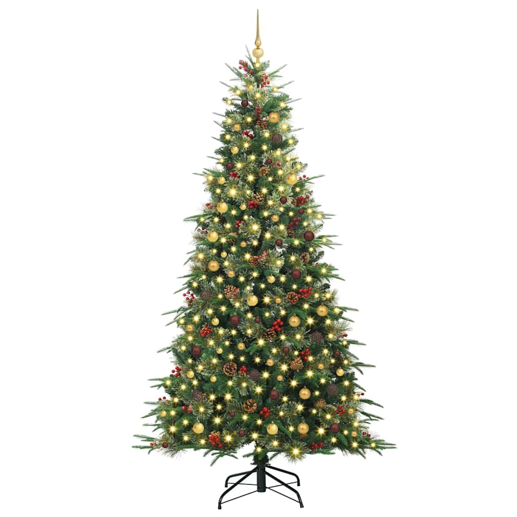 vidaXL Artificial Hinged Christmas Tree Green 240 cm PE and PVC