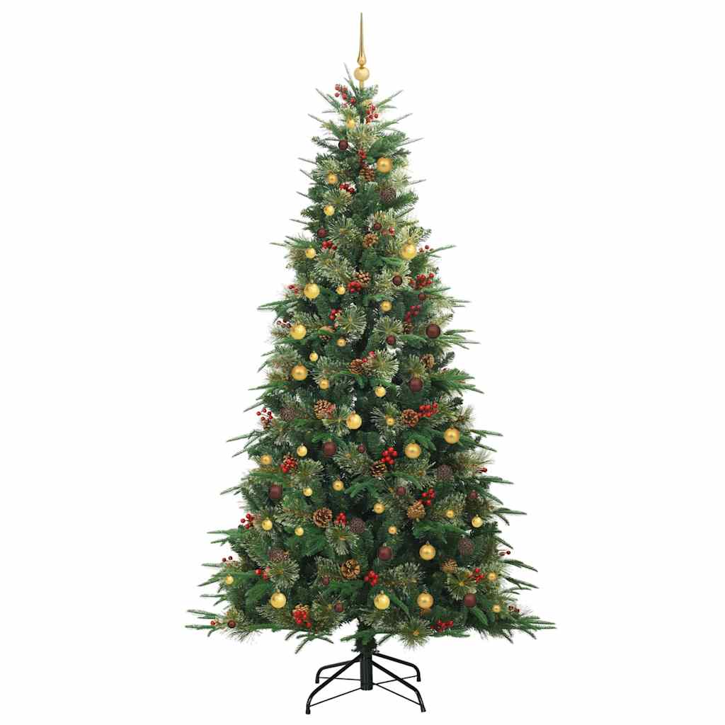 vidaXL Artificial Hinged Christmas Tree Green 240 cm PE and PVC