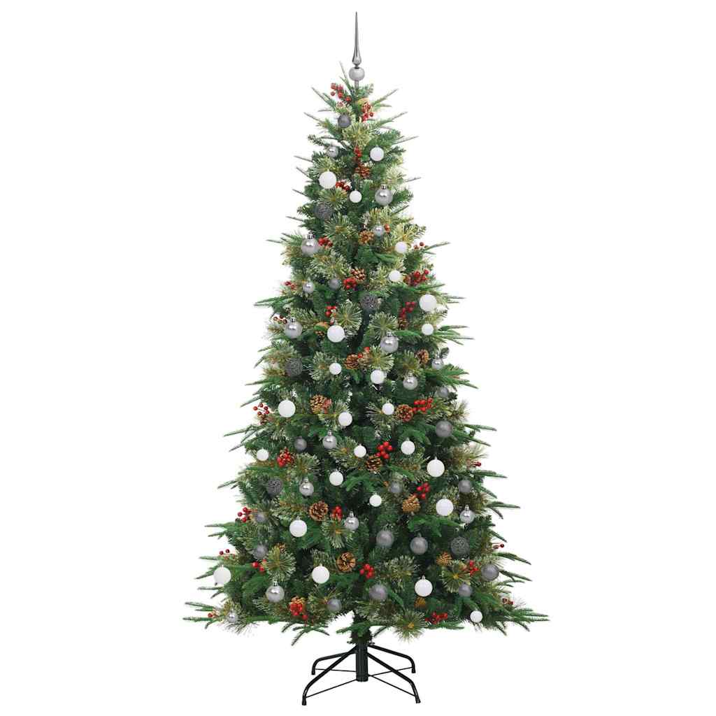 vidaXL Artificial Hinged Christmas Tree Green 240 cm PE and PVC