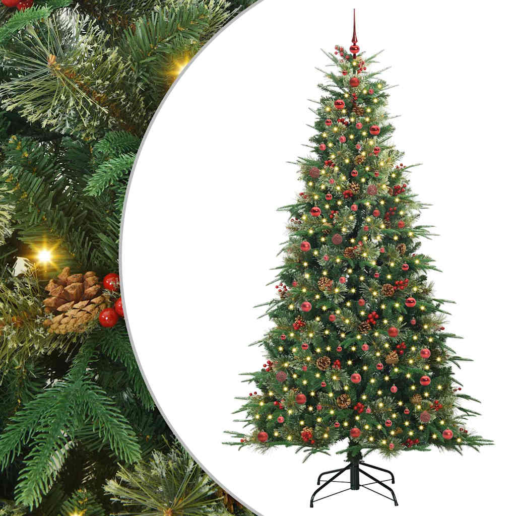 vidaXL Artificial Hinged Christmas Tree Green 240 cm PE and PVC