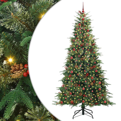 vidaXL Artificial Hinged Christmas Tree Green 240 cm PE and PVC