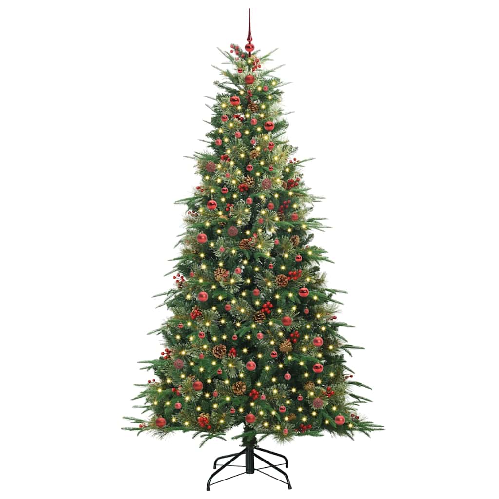 vidaXL Artificial Hinged Christmas Tree Green 240 cm PE and PVC