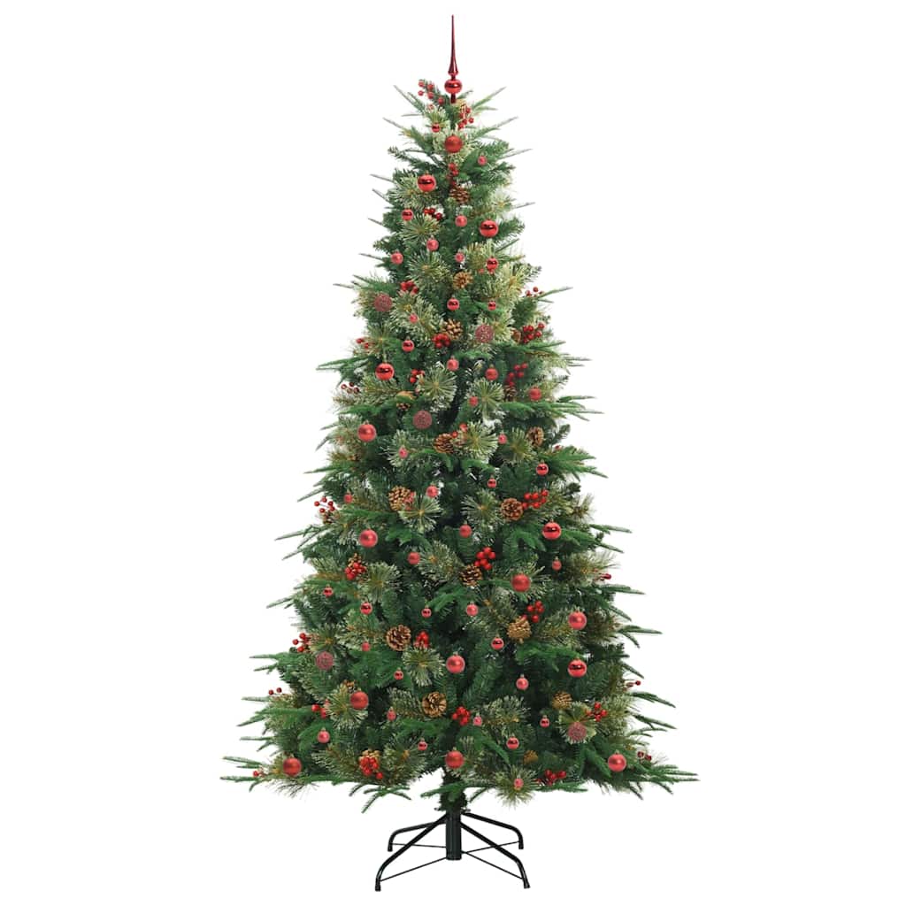 vidaXL Artificial Hinged Christmas Tree Green 240 cm PE and PVC