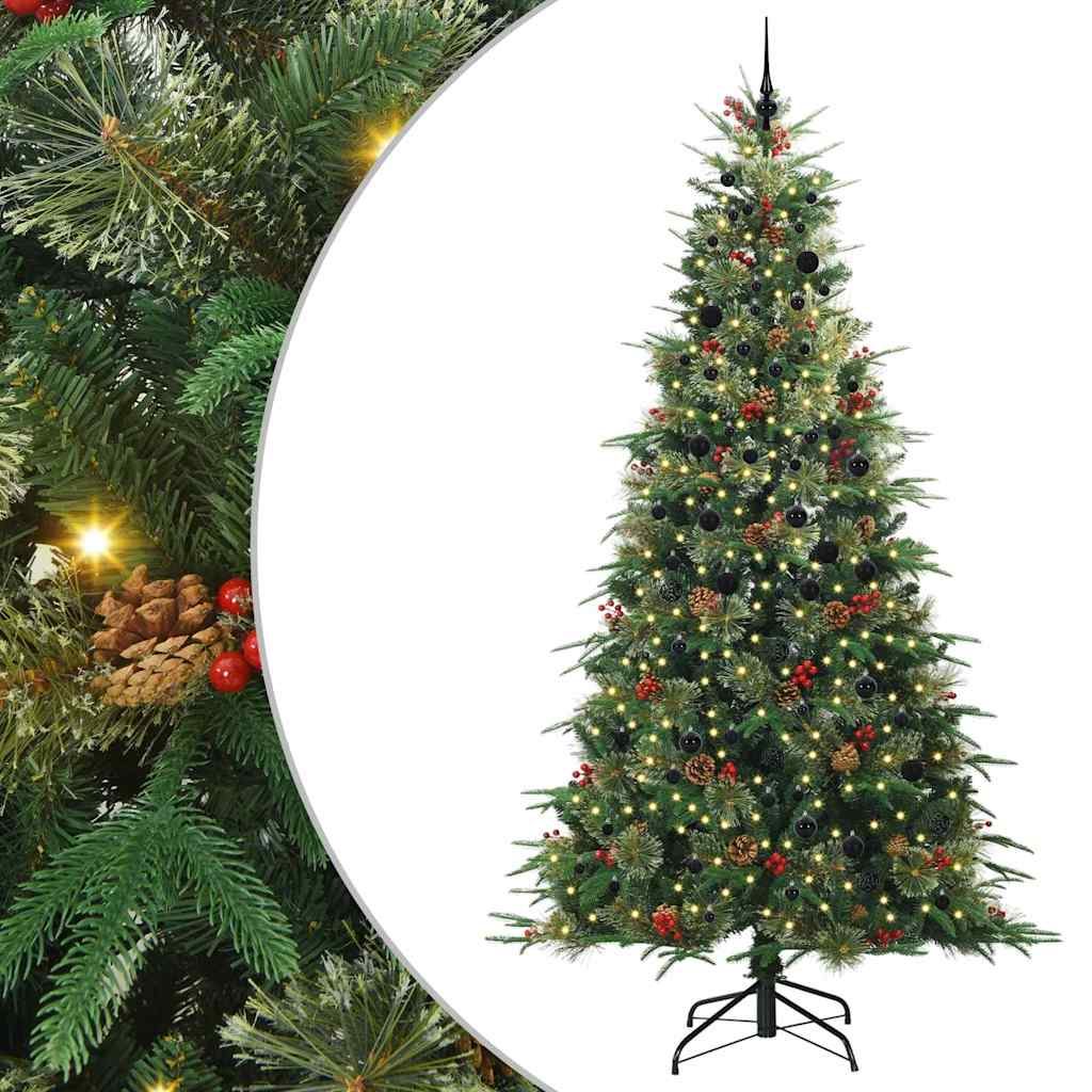 vidaXL Artificial Hinged Christmas Tree Green 240 cm PE and PVC