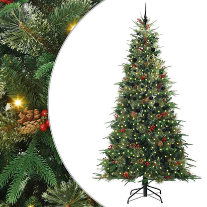 vidaXL Artificial Hinged Christmas Tree Green 240 cm PE and PVC