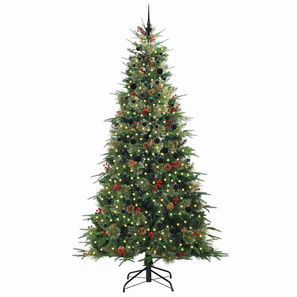 vidaXL Artificial Hinged Christmas Tree Green 240 cm PE and PVC