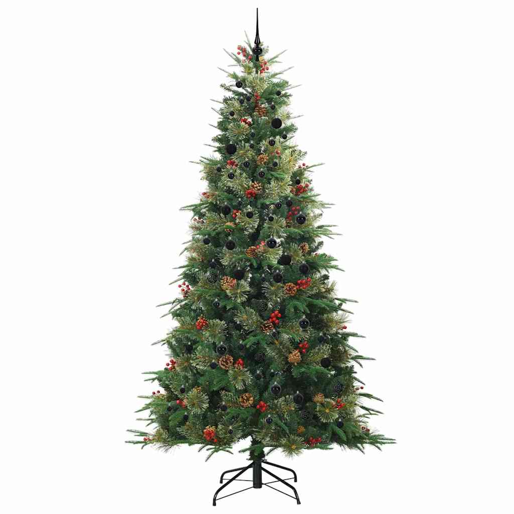 vidaXL Artificial Hinged Christmas Tree Green 240 cm PE and PVC