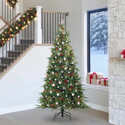 vidaXL Artificial Hinged Christmas Tree Green 240 cm PE and PVC