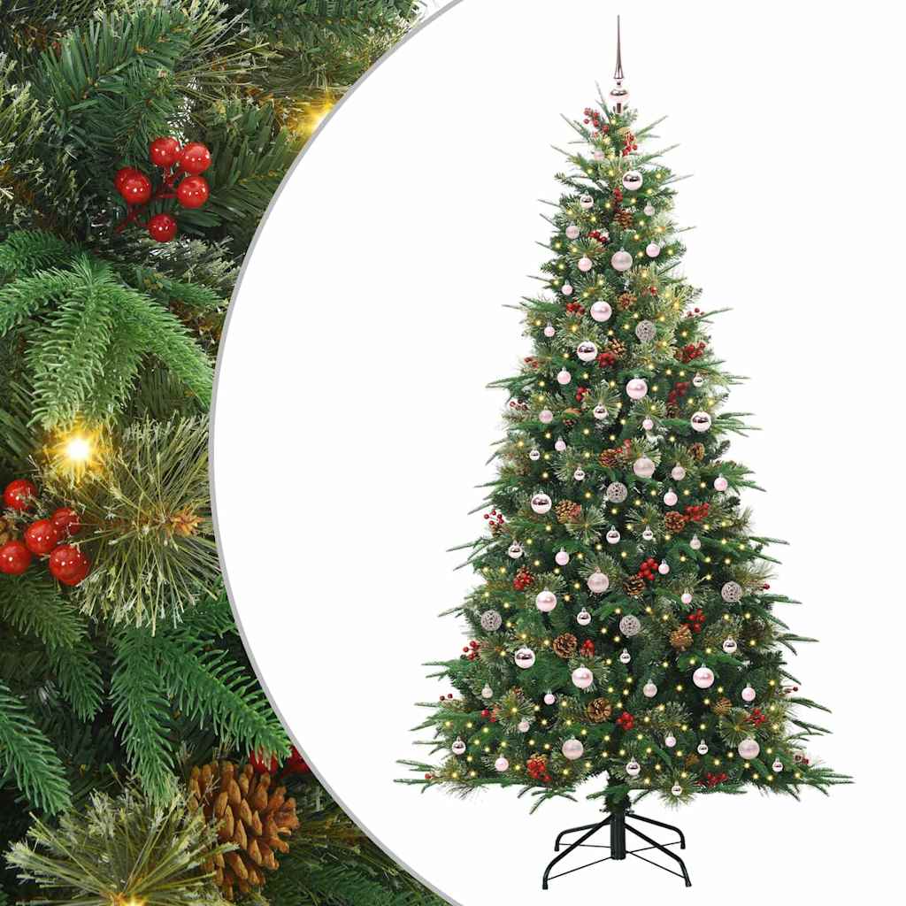 vidaXL Artificial Hinged Christmas Tree Green 240 cm PE and PVC