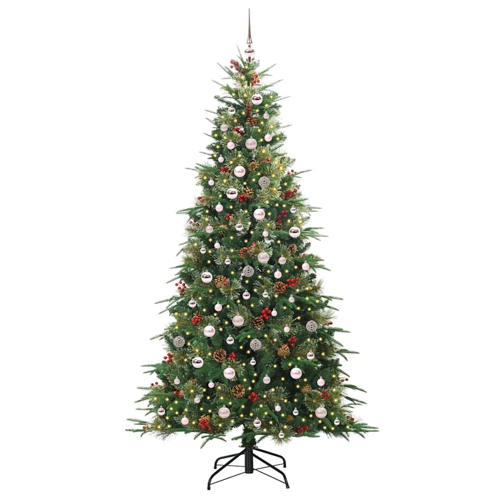 vidaXL Artificial Hinged Christmas Tree Green 240 cm PE and PVC