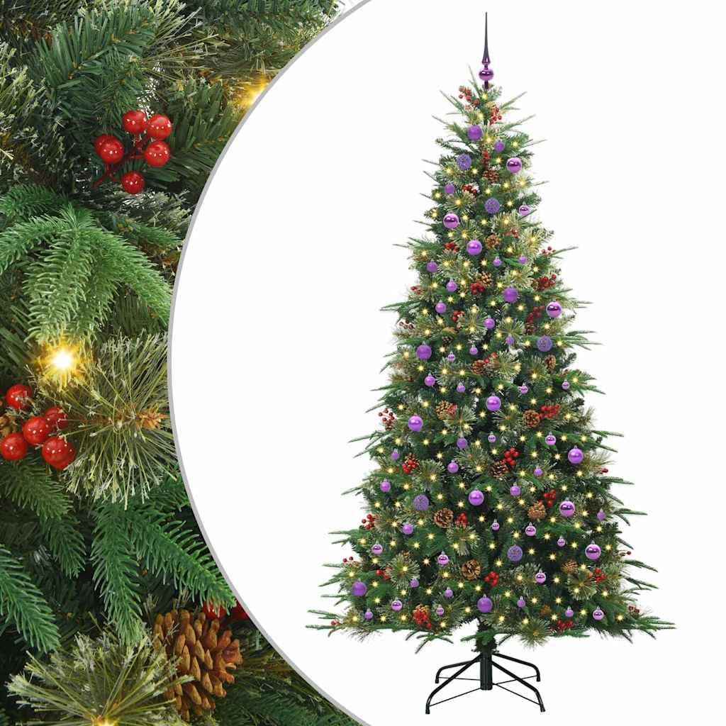 vidaXL Artificial Hinged Christmas Tree Green 240 cm PE and PVC