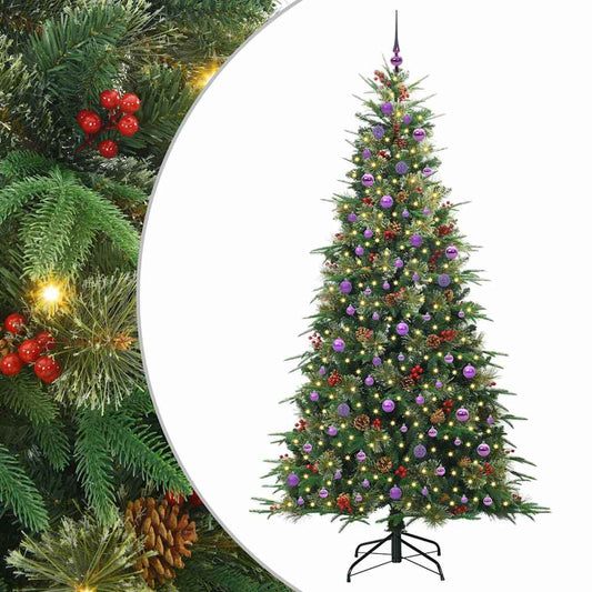vidaXL Artificial Hinged Christmas Tree Green 240 cm PE and PVC