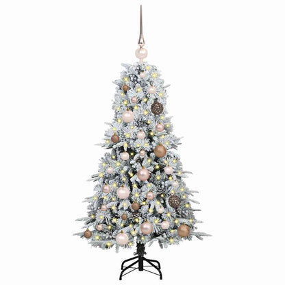 vidaXL Artificial Hinged Christmas Tree White 120 cm PE and PVC