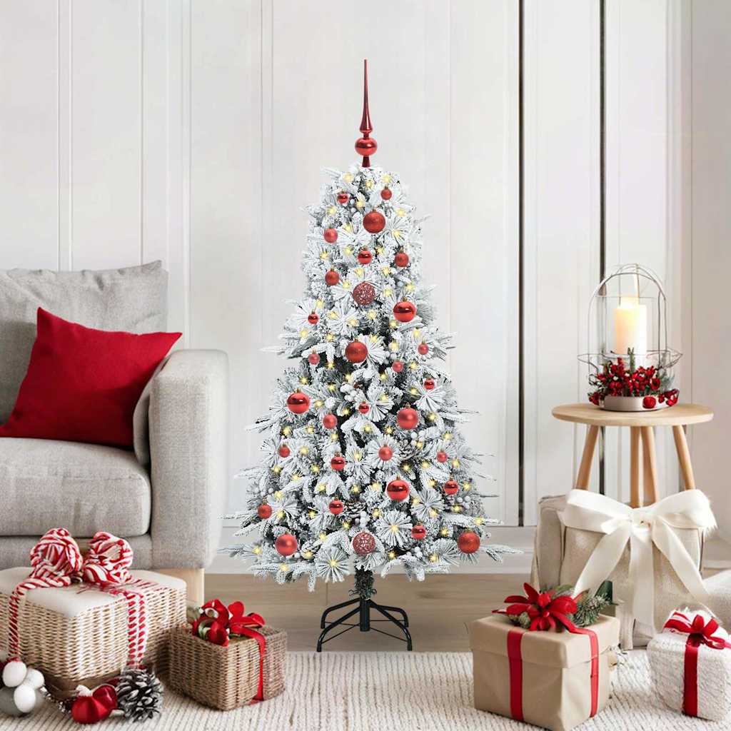 vidaXL Artificial Hinged Christmas Tree White 120 cm PE and PVC