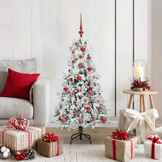 vidaXL Artificial Hinged Christmas Tree White 120 cm PE and PVC