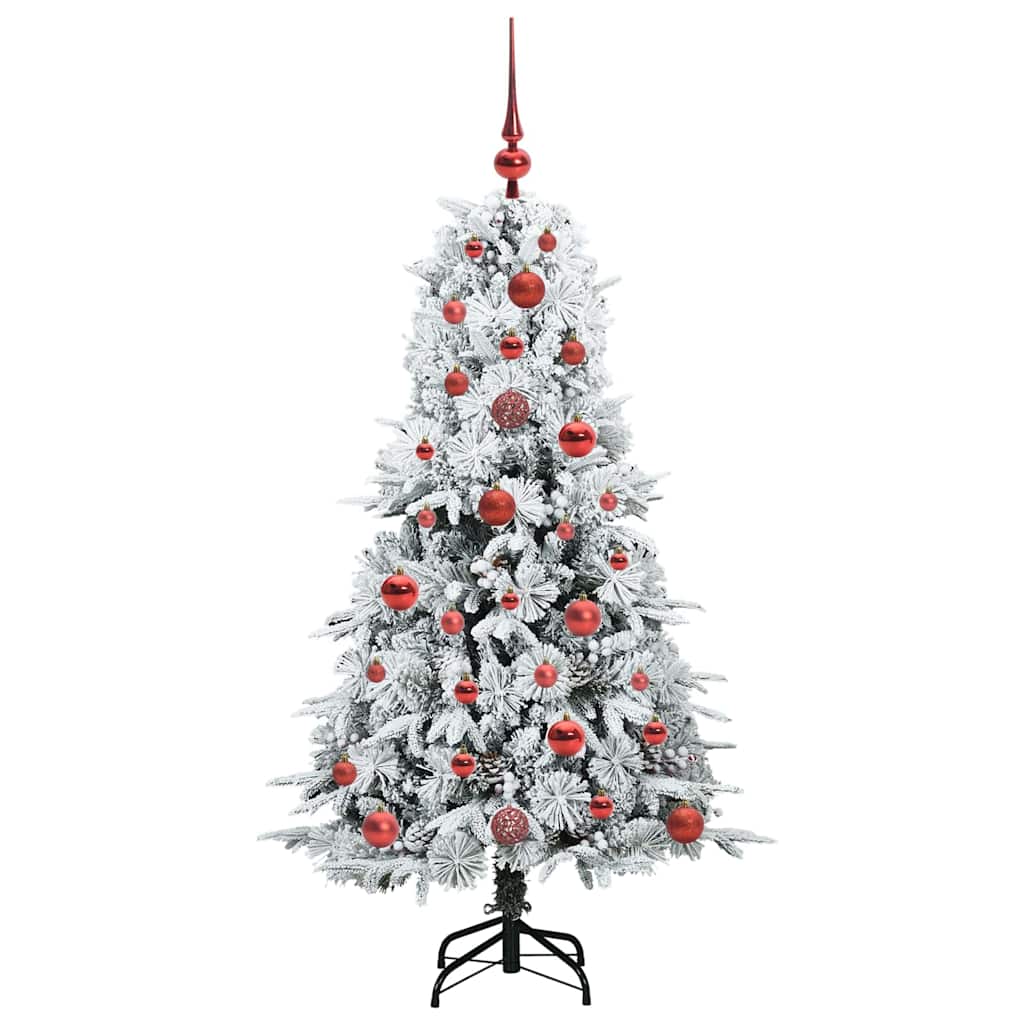 vidaXL Artificial Hinged Christmas Tree White 120 cm PE and PVC