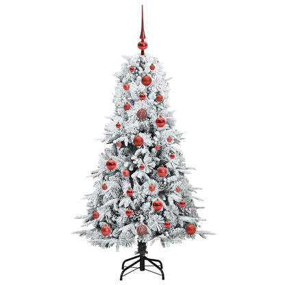 vidaXL Artificial Hinged Christmas Tree White 120 cm PE and PVC
