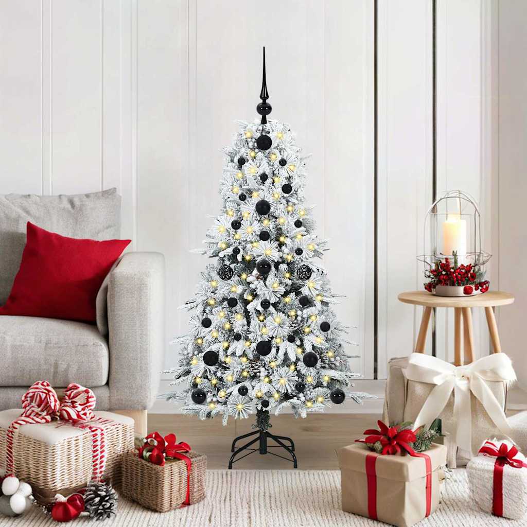 vidaXL Artificial Hinged Christmas Tree White 120 cm PE and PVC