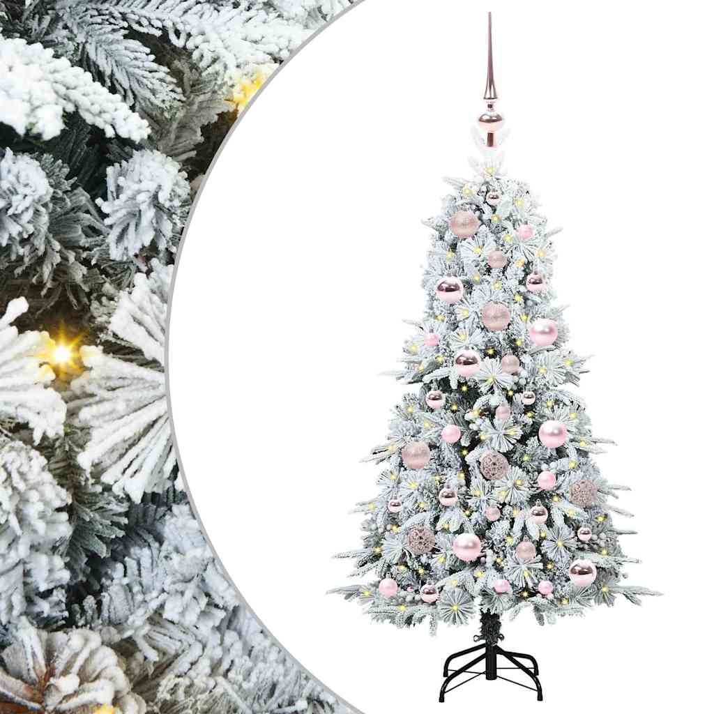 vidaXL Artificial Hinged Christmas Tree White 120 cm PE and PVC