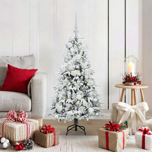 vidaXL Artificial Hinged Christmas Tree White 120 cm PE and PVC