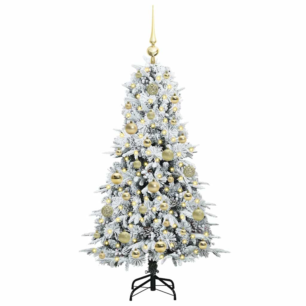vidaXL Artificial Hinged Christmas Tree White 120 cm PE and PVC