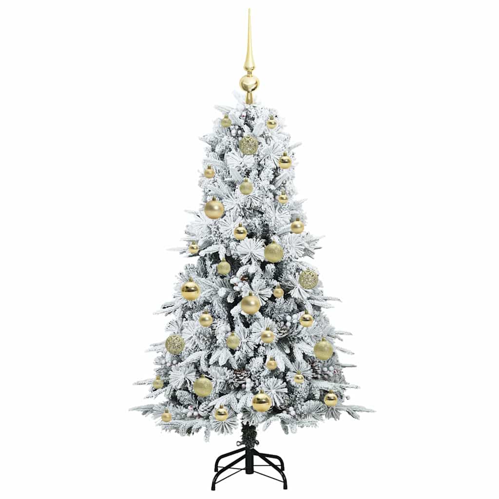 vidaXL Artificial Hinged Christmas Tree White 120 cm PE and PVC