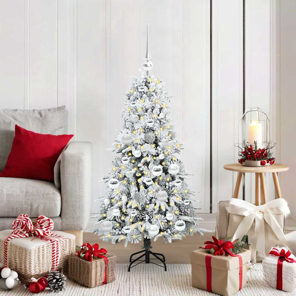 vidaXL Artificial Hinged Christmas Tree White 120 cm PE and PVC
