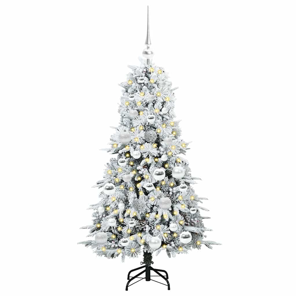 vidaXL Artificial Hinged Christmas Tree White 120 cm PE and PVC