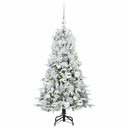 vidaXL Artificial Hinged Christmas Tree White 120 cm PE and PVC