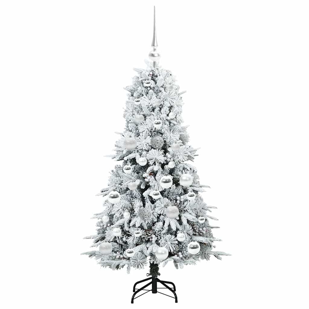 vidaXL Artificial Hinged Christmas Tree White 120 cm PE and PVC