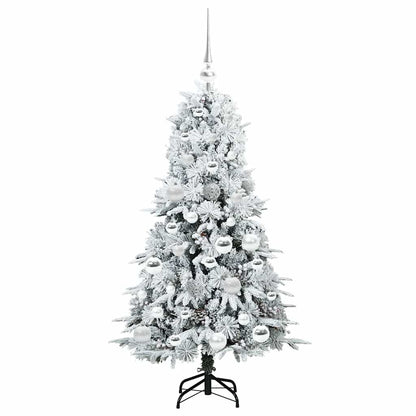 vidaXL Artificial Hinged Christmas Tree White 120 cm PE and PVC