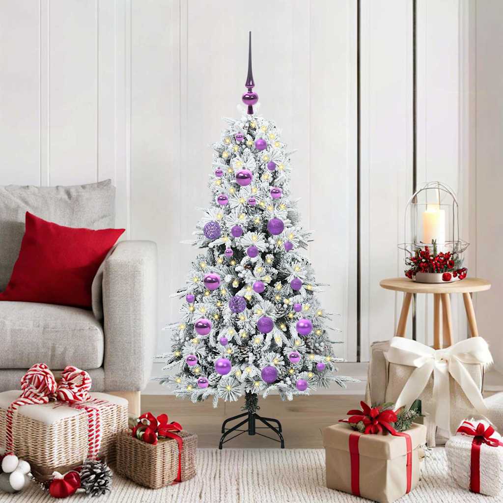 vidaXL Artificial Hinged Christmas Tree White 120 cm PE and PVC