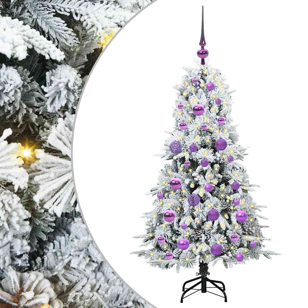 vidaXL Artificial Hinged Christmas Tree White 120 cm PE and PVC