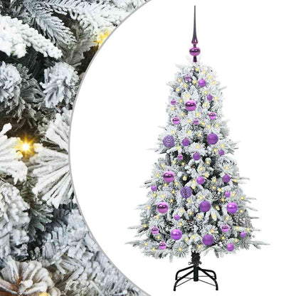 vidaXL Artificial Hinged Christmas Tree White 120 cm PE and PVC