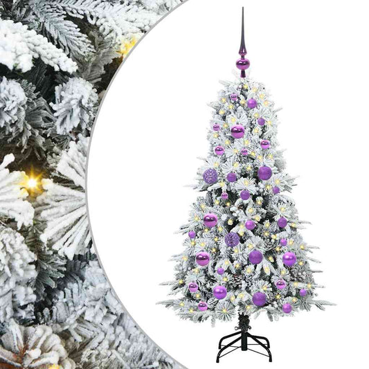 vidaXL Artificial Hinged Christmas Tree White 120 cm PE and PVC