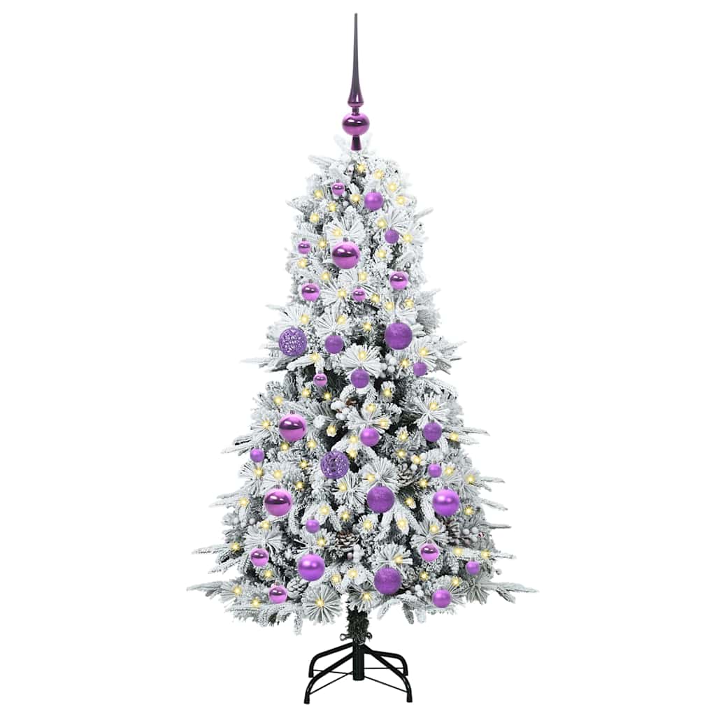 vidaXL Artificial Hinged Christmas Tree White 120 cm PE and PVC
