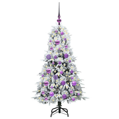 vidaXL Artificial Hinged Christmas Tree White 120 cm PE and PVC