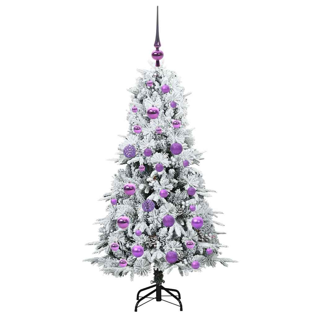 vidaXL Artificial Hinged Christmas Tree White 120 cm PE and PVC