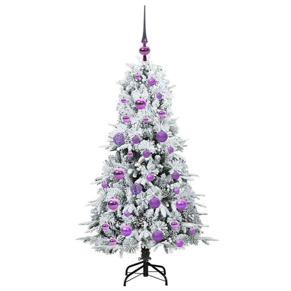 vidaXL Artificial Hinged Christmas Tree White 120 cm PE and PVC