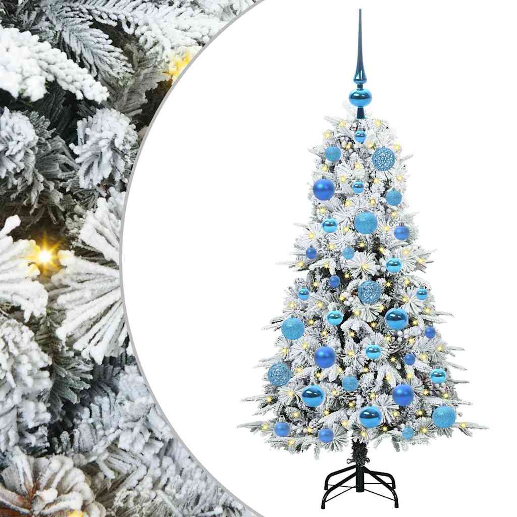 vidaXL Artificial Hinged Christmas Tree White 120 cm PE and PVC