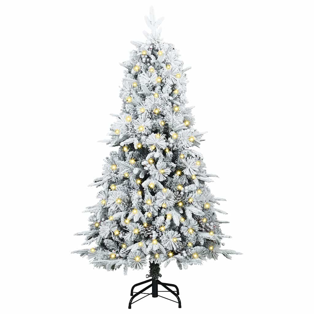 vidaXL Artificial Hinged Christmas Tree White 150 cm PE and PVC