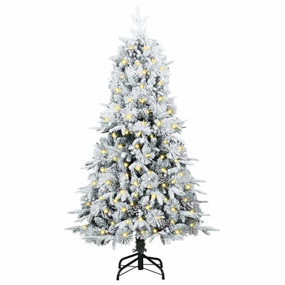 vidaXL Artificial Hinged Christmas Tree White 150 cm PE and PVC