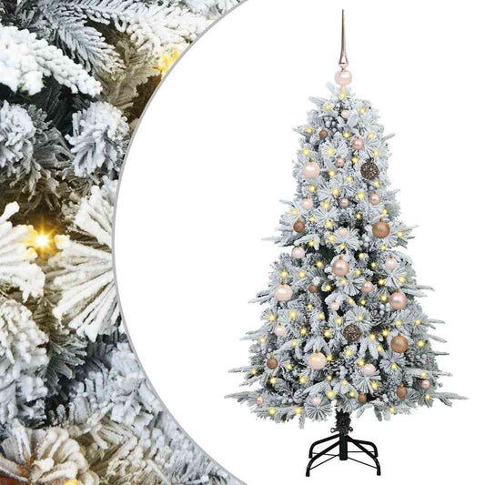 vidaXL Artificial Hinged Christmas Tree White 150 cm PE and PVC