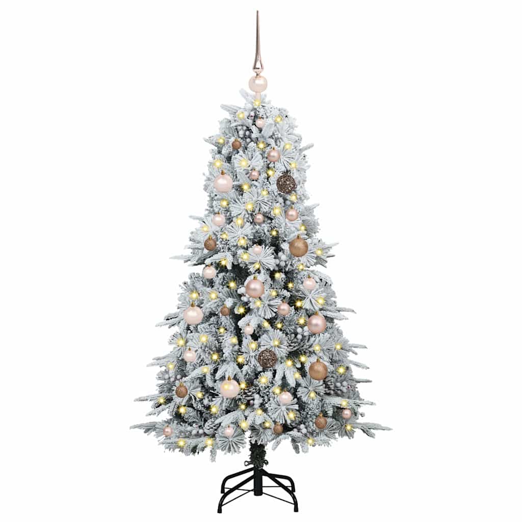 vidaXL Artificial Hinged Christmas Tree White 150 cm PE and PVC