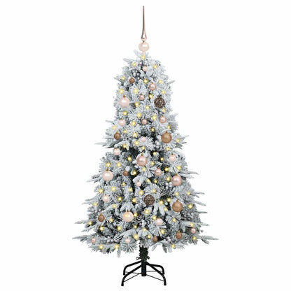vidaXL Artificial Hinged Christmas Tree White 150 cm PE and PVC