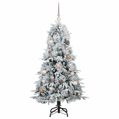 vidaXL Artificial Hinged Christmas Tree White 150 cm PE and PVC