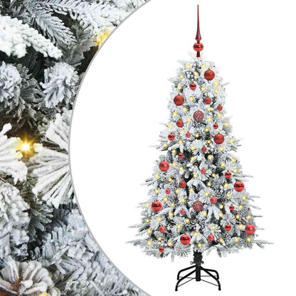vidaXL Artificial Hinged Christmas Tree White 150 cm PE and PVC
