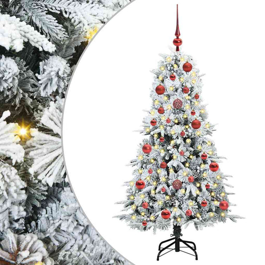 vidaXL Artificial Hinged Christmas Tree White 150 cm PE and PVC